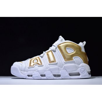 Nike Air More Uptempo White Metallic Gold Size Shoes Shoes